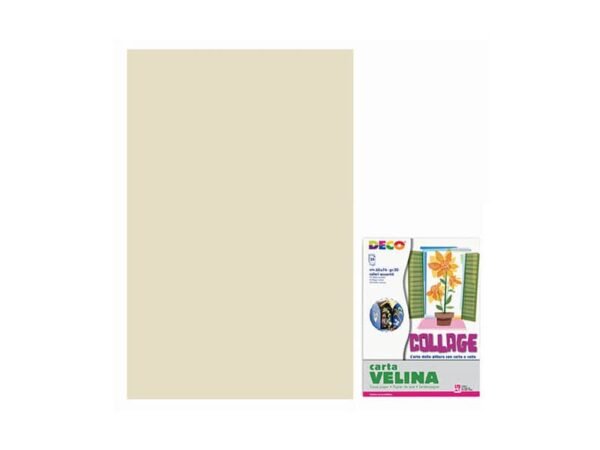 Carta velina 50x76 cm - busta 24 fogli - 20 g/mý Deco avorio 12087