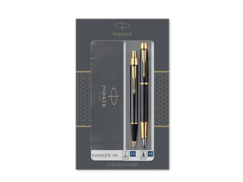 Gift set Duo Parker – Penna a sfera IM Black GT + Stilografica M nero/oro 2093216