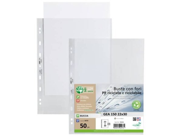 Buste in PP buccia Sei Rota Gea 150 trasparente 22x30 cm - alto spessore - confezione 50 pezzi - 702216