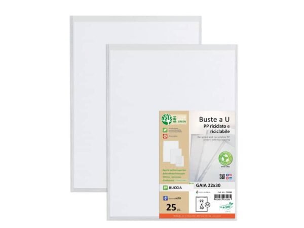 Buste in PP buccia Sei Rota Gaia trasparente 22x30 cm - confezione 25 pezzi - alto spessore - 722230