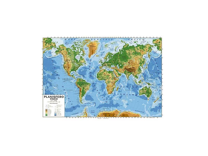 Carta geografica plastificata – 100×140 cm CWR planisfero 06997