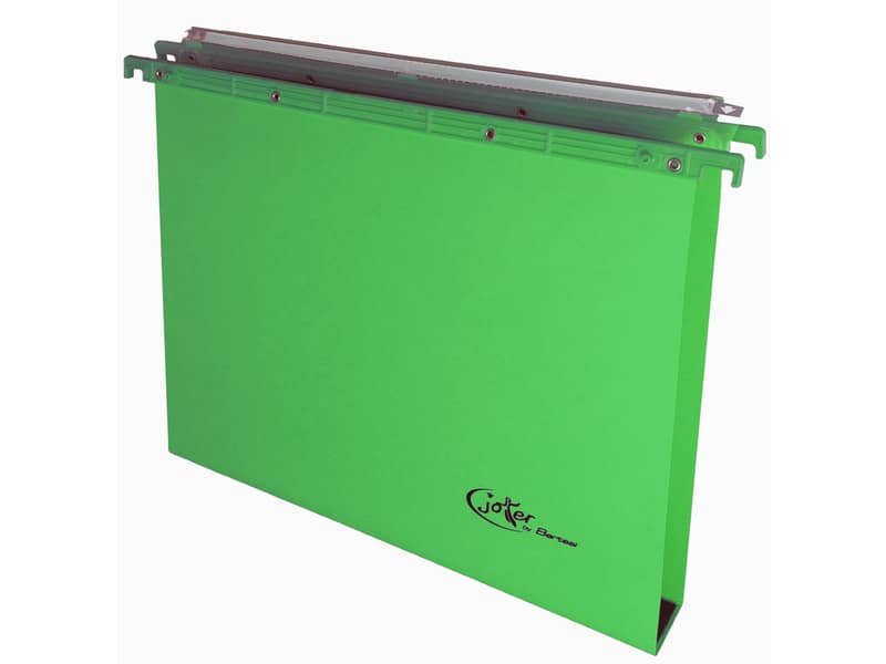 Cartelle sospese orizzontali per cassetti Joker interasse 39 cm – fondo a U 3 cm verde – confezione 25 pezzi