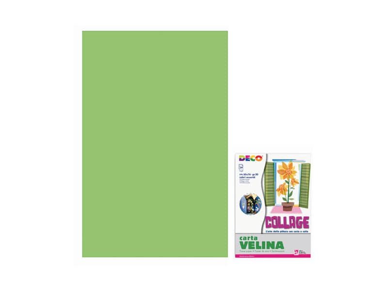 Carta velina 50×76 cm – busta 24 fogli – 20 g/mý Deco verde chiaro 05318