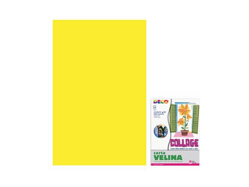Carta velina 50×76 cm – busta 24 fogli – 20 g/mý Deco giallo 05311