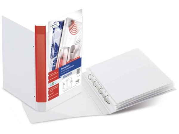 Raccoglitore Sei Rota Stelvio - 4 anelli a D 25 mm - 30x42 cm - dorso 4 cm - bianco - 36415001