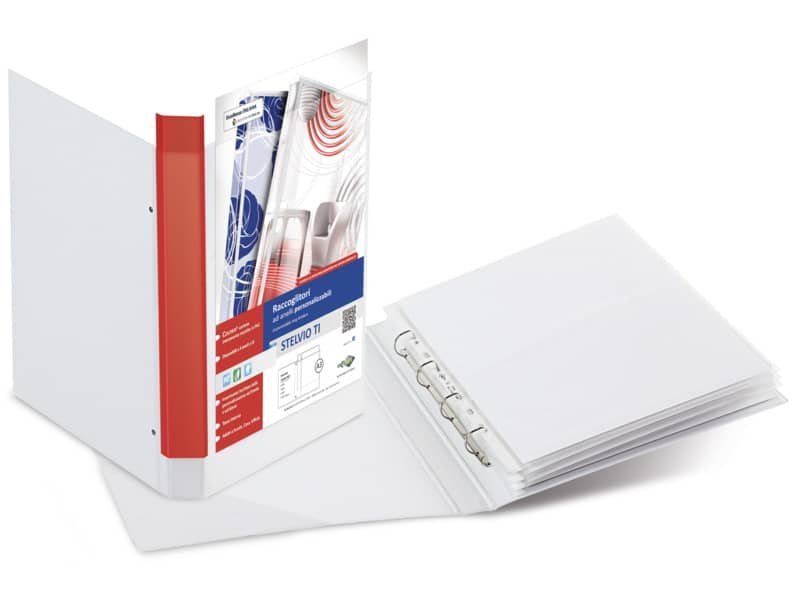 Raccoglitore Sei Rota Stelvio – 4 anelli a D 25 mm – 30×42 cm – dorso 4 cm – bianco – 36415001