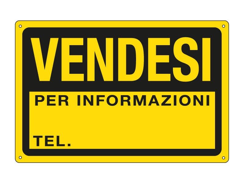 Cartello informativo 30×20 cm Cartelli Segnalatori ”Vendesi” 3344P