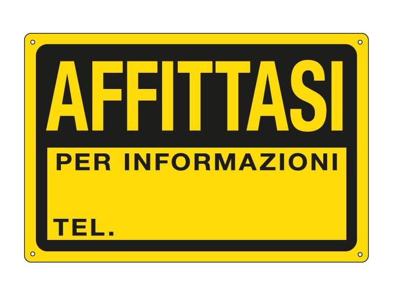 Cartello informativo 30×20 cm Cartelli Segnalatori ”Affittasi” 3345P