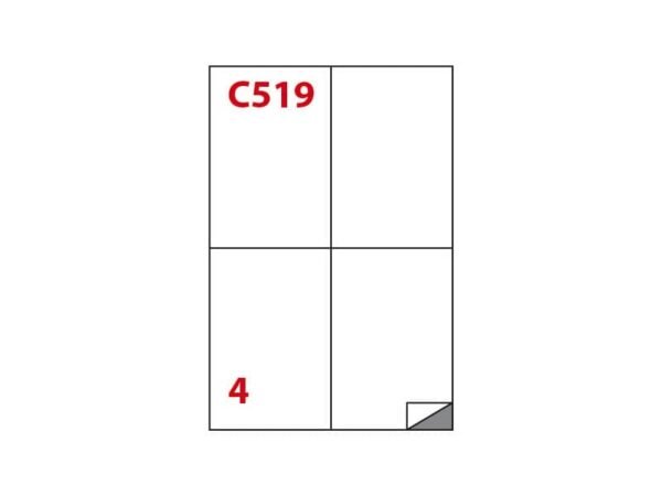 Etichette bianche autoadesive Markin Copiatabu C519 Super Permanente 105x148 mm 4 et/foglio cf. 100 ff A4 X210C519SP