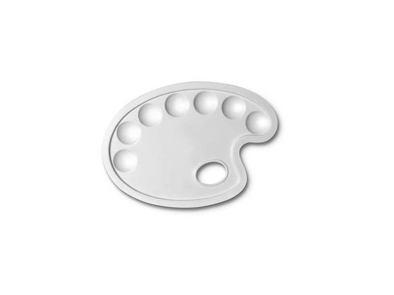 Tavolozza ovale CWR – bianca – plastica 7 scomparti – 24×17 cm 184