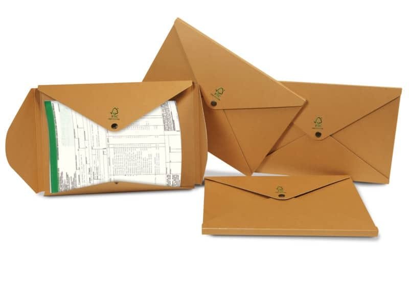 Cartellina a busta con bottone in cartoncino ecologico Euro-Cart – 24×34 cm – avana – FMCXECOBUSTA