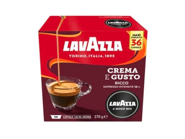 CaffŠ in cialde Lavazza Astuccio 36 capsule A Modo Mio Crema&Gusto Ricco - GLAMMCGR36