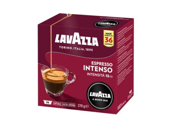 CaffŠ in cialde Lavazza Astuccio 36 capsule A Modo Mio Intenso - GLAMMIN36