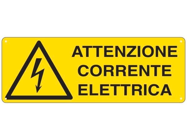 Cartello di pericolo 35x12,5 cm Cartelli Segnalatori ''Attenzione corrente elettrica'' - E1743K