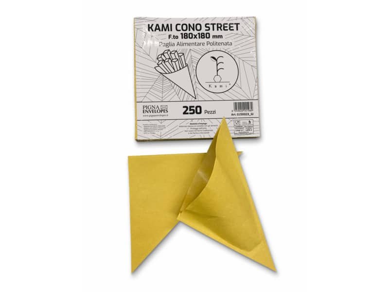Cono Street in carta paglia Pigna Envelopes Kami 80gr + 9gr PE – 18×18 cm Conf. 250 pz – 0250023
