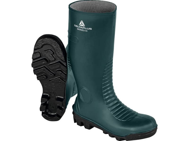 Stivali di sicurezza in PVC Delta Plus BRONZE2 S5 – verde-nero – misura 39 – BRON2S5VE39