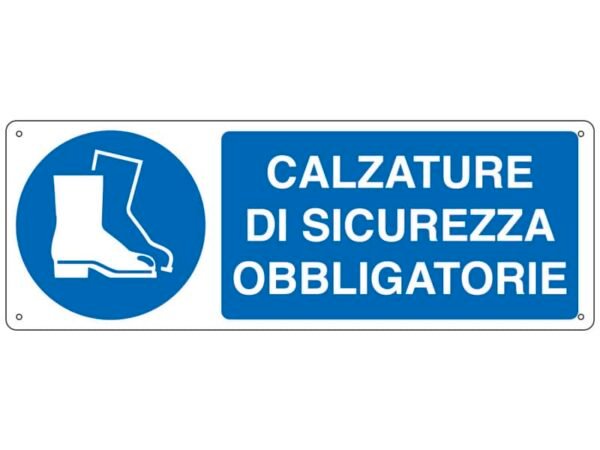 Cartello d'obbligo 35x12,5 cm Cartelli Segnalatori ''Calzature di sicurezza'' E1905K