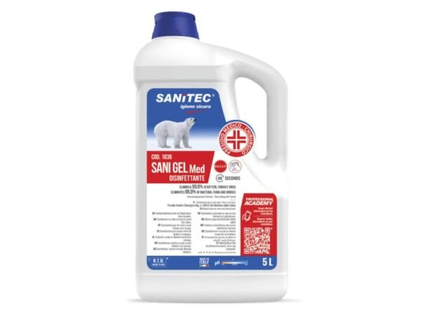 Disinfettante mani a base alcol senza risciacquo Sanitec Sani Gel Med PMC 5 lt 1036