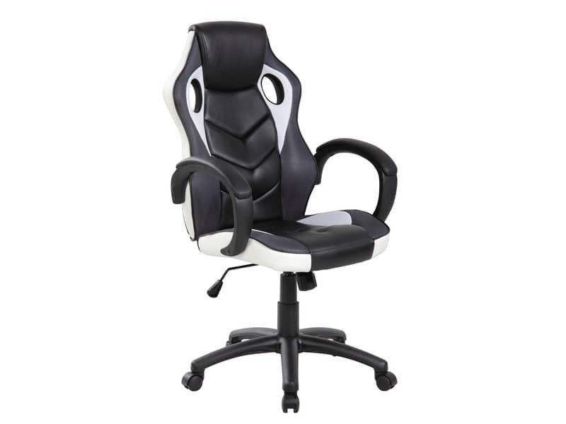 Poltrona gaming per adulti Serena Group Las Vegas L61 x P66 x H106/116 cm – bianco-nero – GA9381W