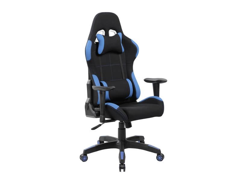 Poltrona gaming per adulti Serena Group Indianapolis L72 x P57,5 x H124-134 cm – nero-azzurro – GA7001B