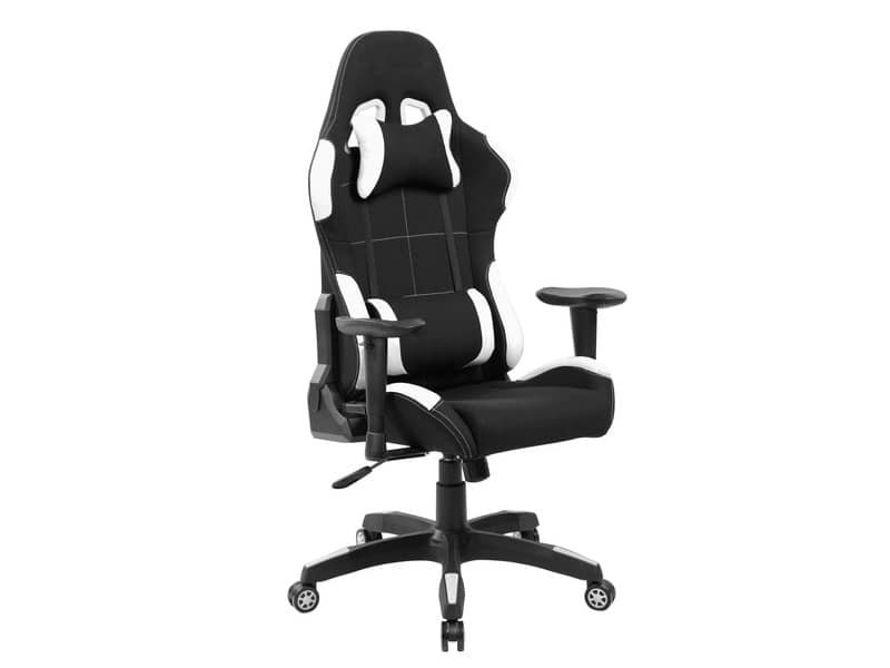 Poltrona gaming per adulti Serena Group Indianapolis L72 x P57,5 x H124-134 cm – bianco-nero – GA7001W
