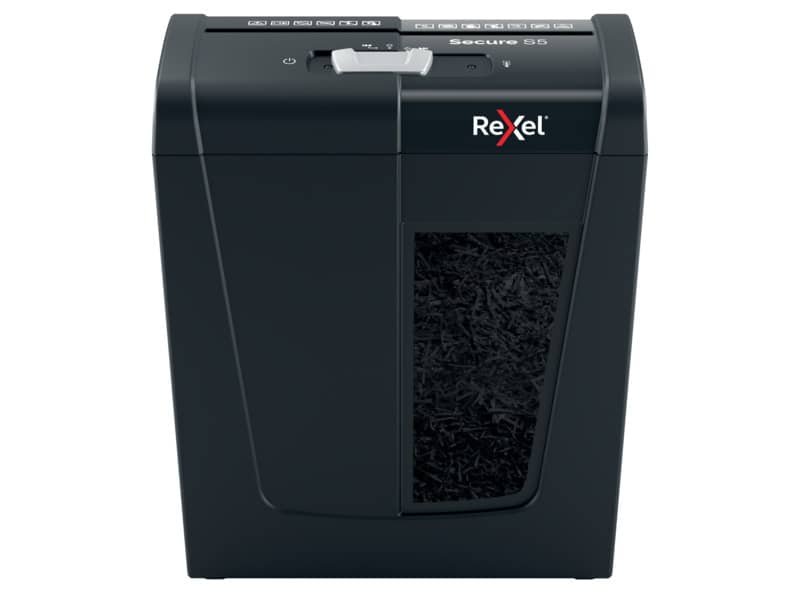 Distruggidocumenti uso personale Rexel Secure S5 – P-2 – 10 L – taglio a strisce 6 mm – 2020121EU