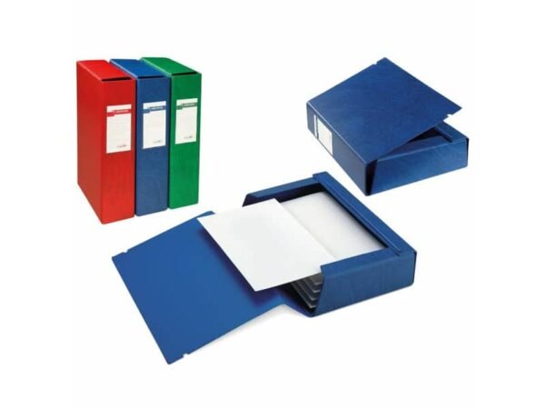 Cartelle in Colpan con chiusura a tre lembi con elastico - 26x36 cm - dorso 6 cm Sei Rota rosso - 67306012