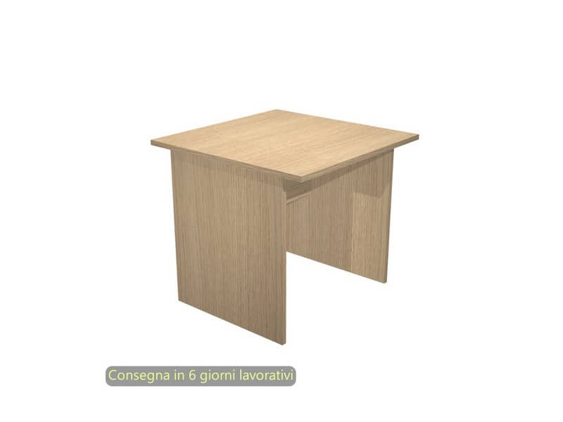 Scrivania piano rovere 80x80xH.72 cm gamba a pannello in melaminico in tinta linea Presto Artexport – 001PAN/C