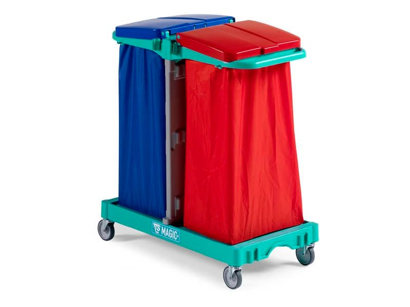 Carrello porta rifiuti per raccolta differenziata TTS Magic Line Basic 100B Verde  – doppio – ML100B0A0000