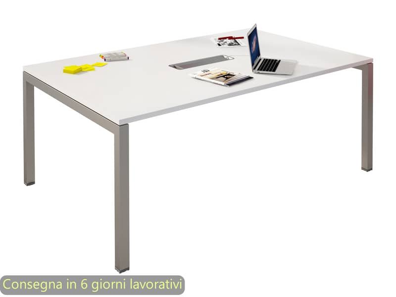 Tavolo riunioni Artexport Bridge 160x120x72,5 cm gambe alluminio – piano bianco – SOL-TR/3-AA