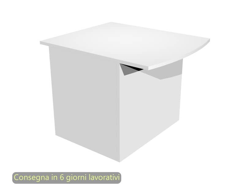 Bancone reception basso per diversamente abili bianco 80×97,5xH.72 cm in merlaminico linea Presto – 2824-HB80/3