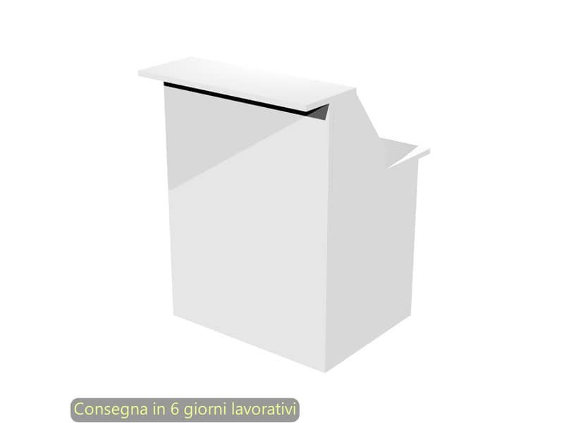 Bancone reception lineare bianco 80x76xH.117 cm in melaminico linea Presto Artexport – 2824-B80/3