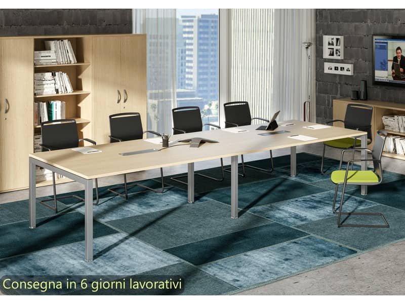 Modulo aggiuntivo per tavolo riunione Artexport  Bridge 160x120x72,5 cm gambe alluminio – piano rovere SOL-TR-S/C-AA