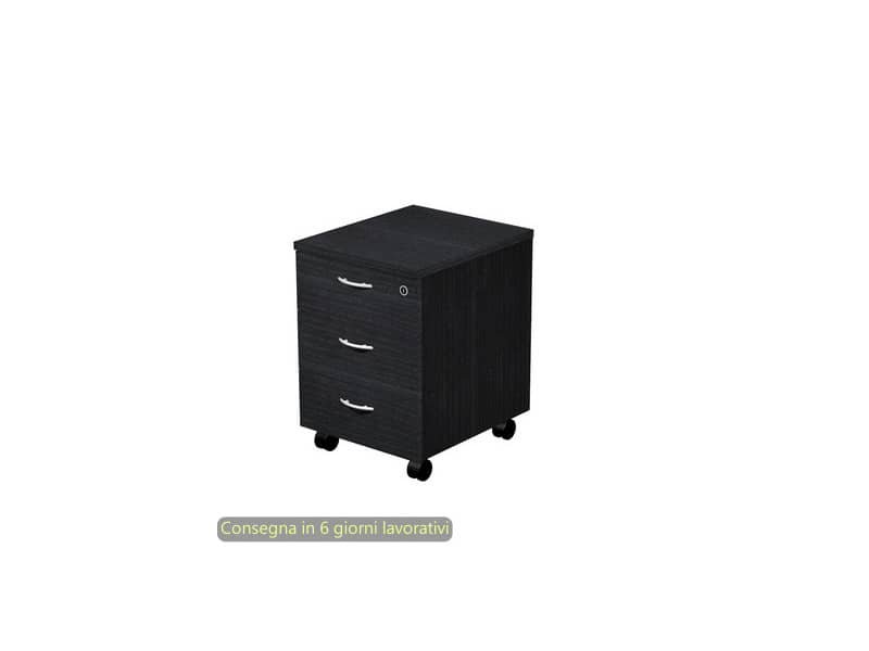 Cassettiera a tre cassetti smontata Artexport Presto 43x52x59,5 cm nero venato frassino – 60021/8