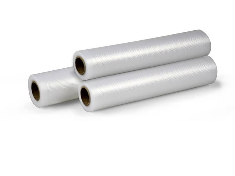 Pack di rotoli compatibili con macchina sottovuoto  Monolith – 3 rotoli 22×300 cm + 2 rotoli 28×300 cm – trasparente