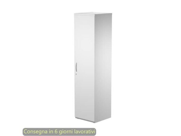 Armadio alto bianco mono anta 45x46xH.181,8 cm con 3 ripiani inseribili Bridge Artexport BH45+AH45/3