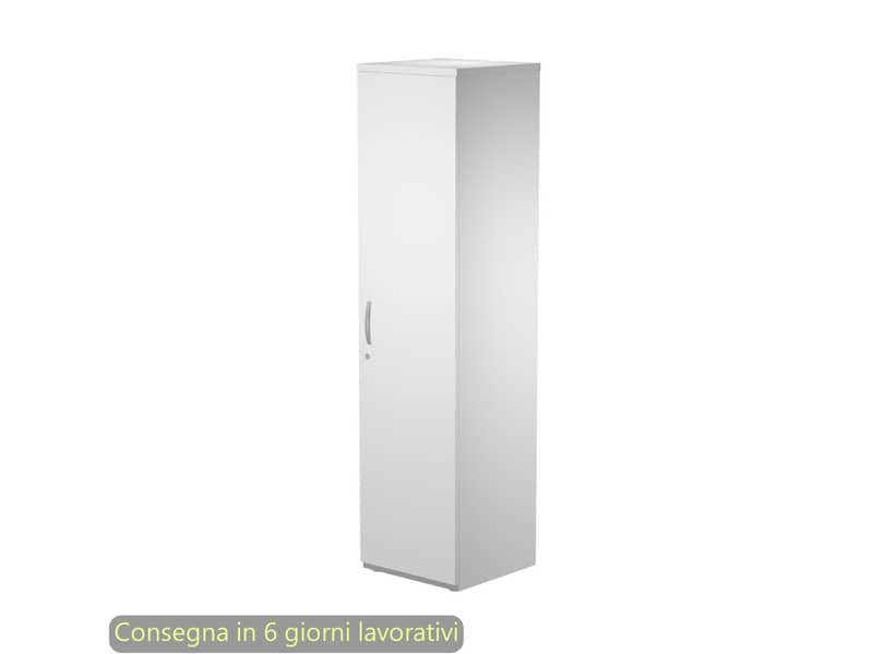 Armadio alto bianco mono anta 45x46xH.181,8 cm con 3 ripiani inseribili Bridge Artexport BH45+AH45/3