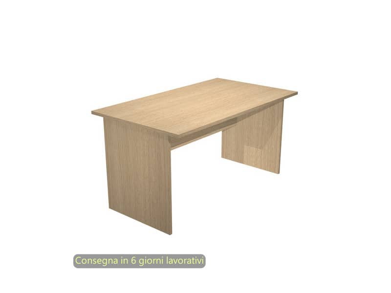 Scrivania piano rovere 120x80xH.72 cm gamba a pannello in melaminico in tinta linea Presto Artexport – 004PAN/C