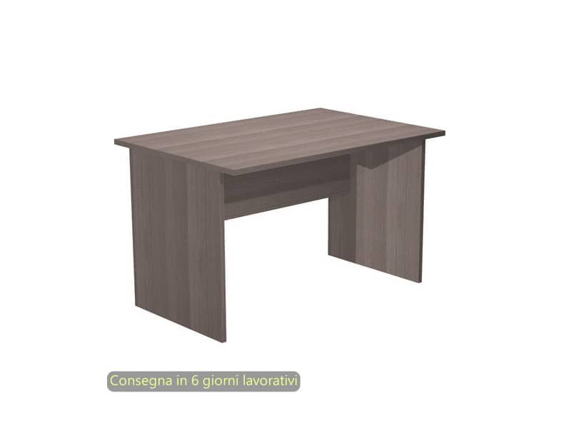 Scrivania piano frassino toscano 120x80xH.72 cm gamba a pannello in melaminico in tinta Presto 004PAN/F