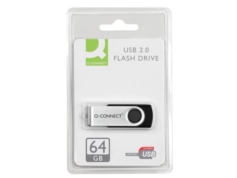 Chiavetta USB 2.0 Q-Connect Flash drive argento/nero – 64 GB – KF41514