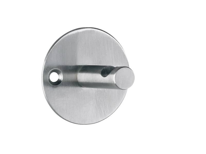 Appendiabiti singolo da muro in metallo – diametro 5,2 cm – cilindro Alco argento – U702847