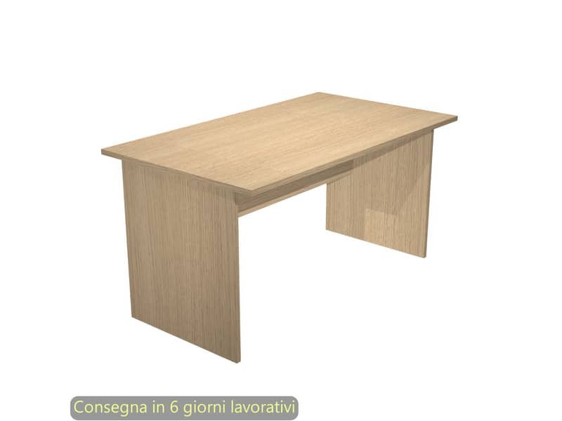 Scrivania piano rovere 140x80xH.72 cm gamba a pannello in melaminico in tinta linea Presto Artexport – 002PAN/C