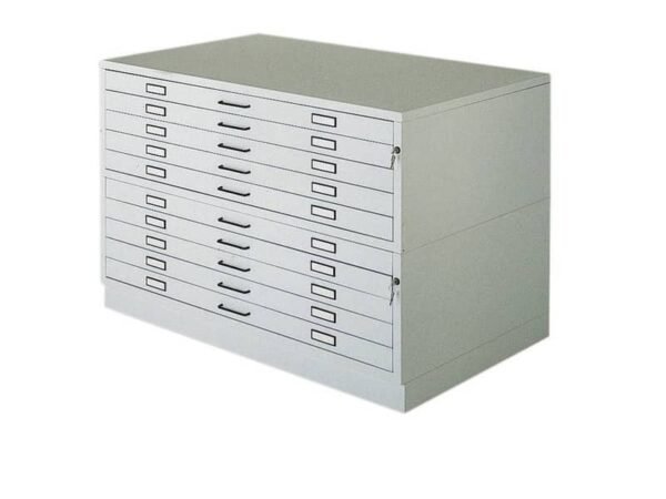 Cassettiera orizzontale in metallo a 10 cassetti Tecnostyl A1 bianco - 113x79,5x97 cm - A1/10