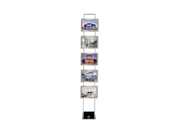 Struttura autoportante Tecnostyl Kit LEDMAG + trasformatore - 5 cornici specchiate A4 - FKIT5XA4H