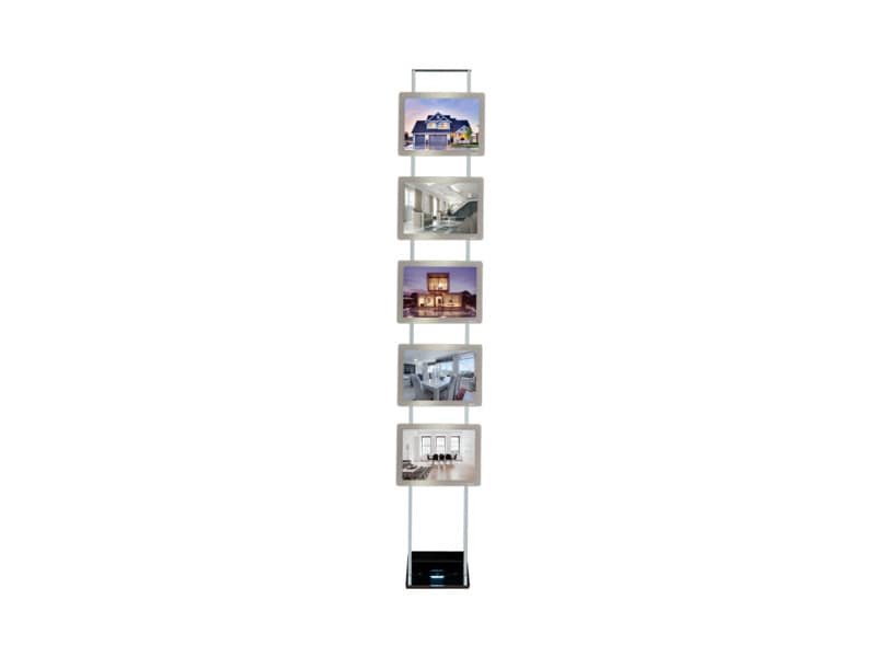 Struttura autoportante Tecnostyl Kit LEDMAG + trasformatore – 5 cornici specchiate A4 – FKIT5XA4H