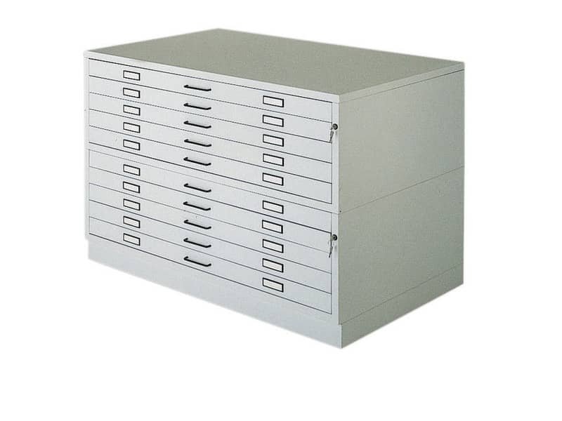 Cassettiera orizzontale in metallo a 10 cassetti Tecnostyl A0 bianco – 140×96,5×97 cm – A0/10
