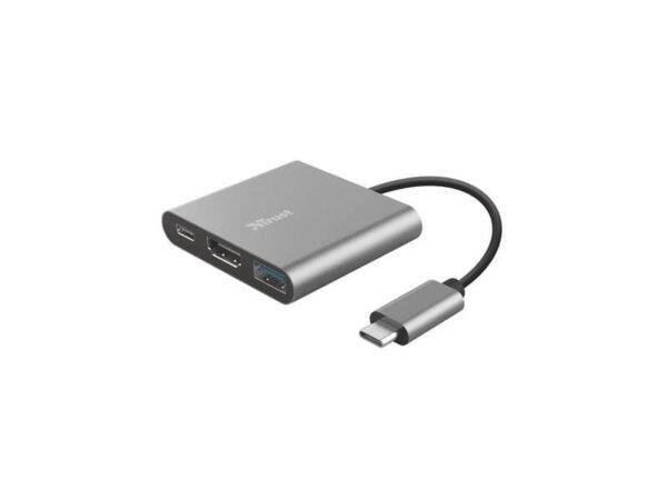 Adattatore USB-C Trust DALYX 3 - multiporta 3-in-1 HDMI, USB-A e USB-C alluminio - 23772