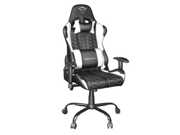 Poltrona da gaming Trust Resto Chair GXT 708W nero con finiture bianche 24434