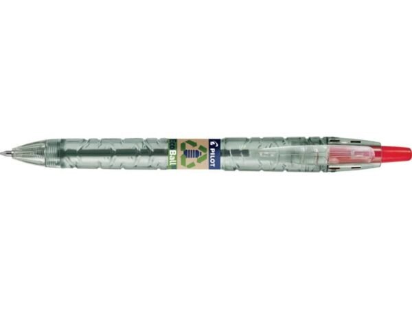 Penna a sfera a scatto Pilot ecoball B2P ricaricabile - punta 1 mm - inchiostro a base d'olio - rosso - 040178