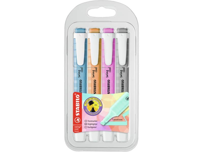 Evidenziatori Swing Cool Pastel Stabilo conf. 4 colori assortiti 275/4-08-2